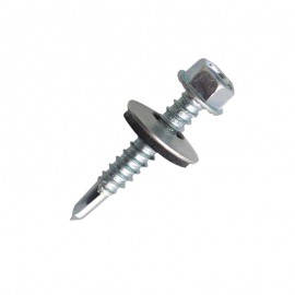 tête hexagonale rondelle étanche epdm acier zingué blanc