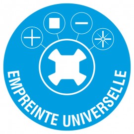 ts tête fraisée 120° acier zingué blanc - empreinte universelle